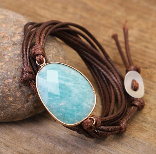 Natural Amazonite Gemstone Bracelet