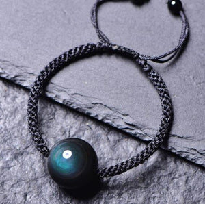 Rainbow Eye Black Obsidian Bracelet