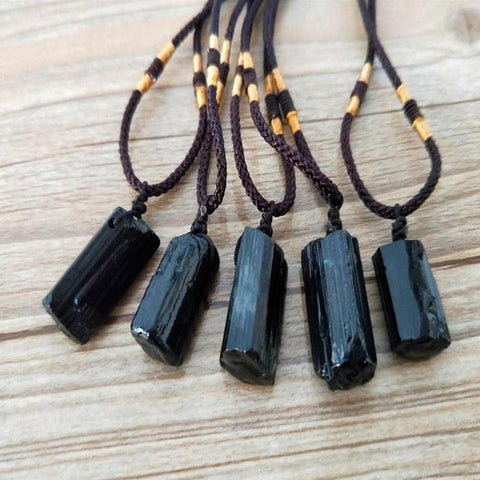 Raw Tourmaline Pendant Necklace