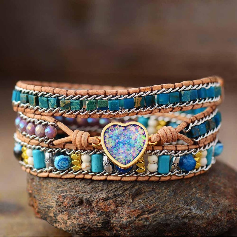 Natural Gemstone Meditation Balance Healing Opal Bracelet