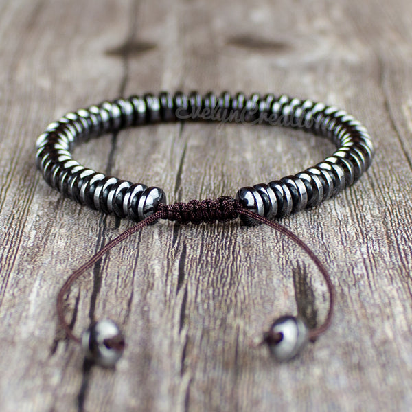 Hematite Stone Strength Calming Healing Bracelet